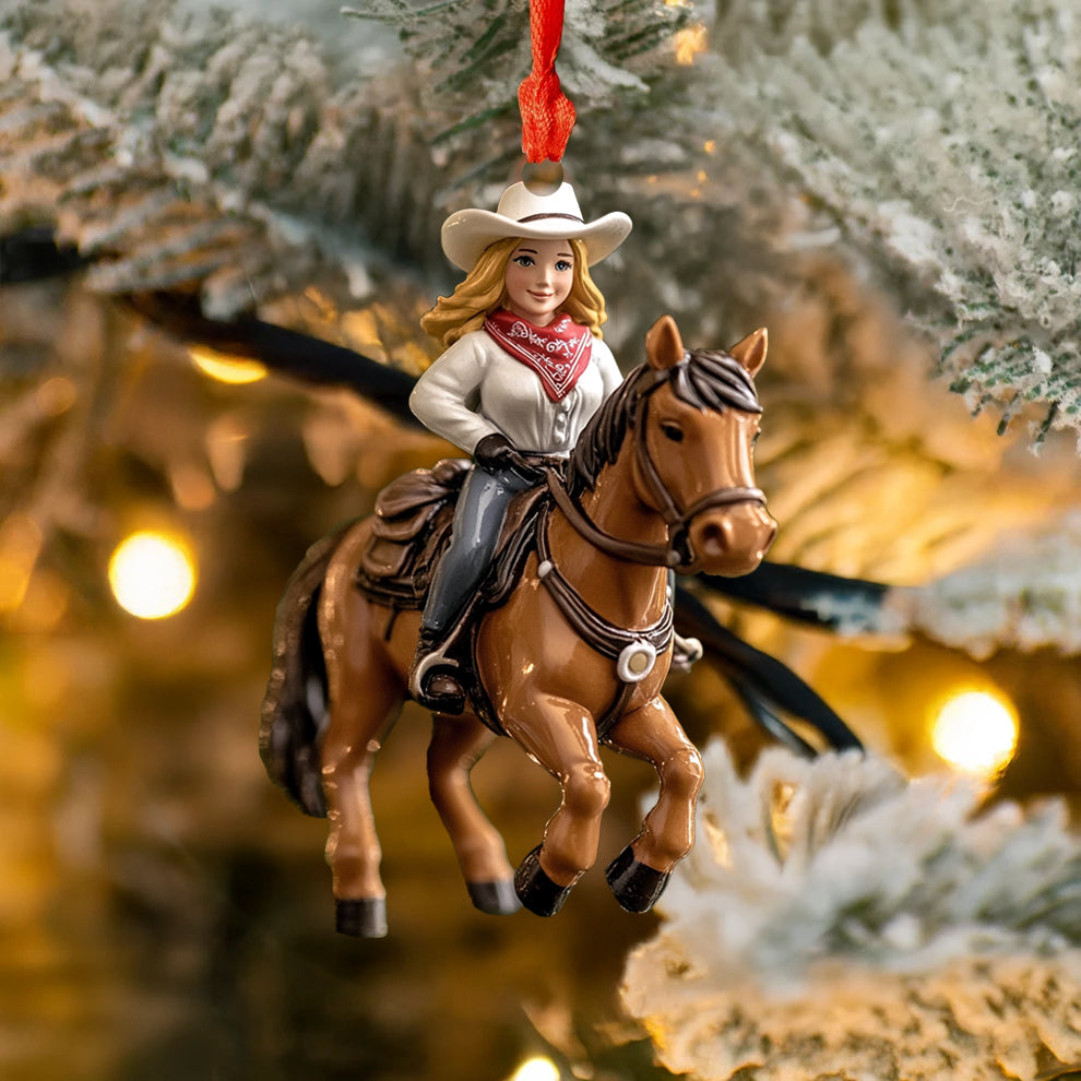 Spheregoods 2D Acrylic Ornament Cowgirl Rider