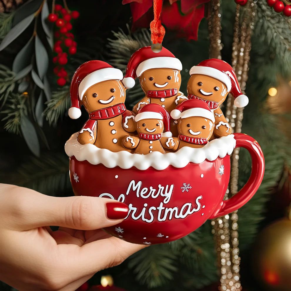 Spheregoods 2D Acrylic Ornament Gingerbread Family