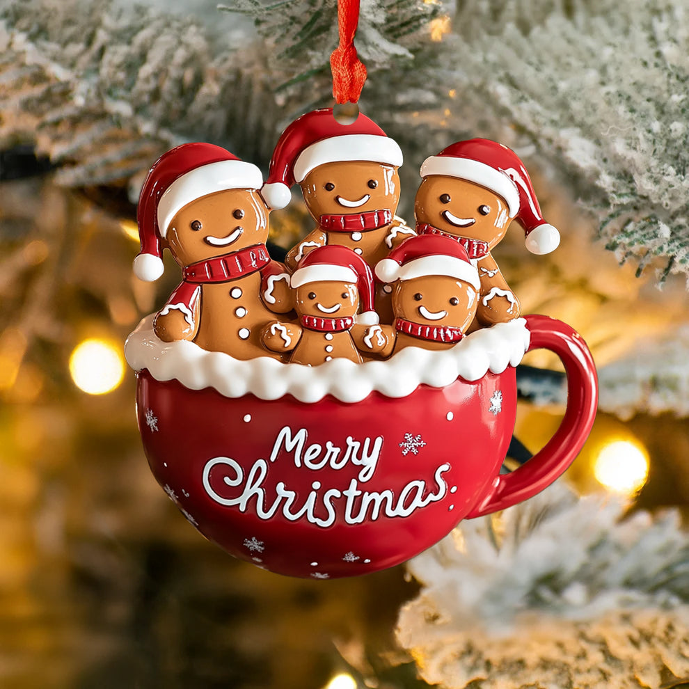 Spheregoods 2D Acrylic Ornament Gingerbread Family