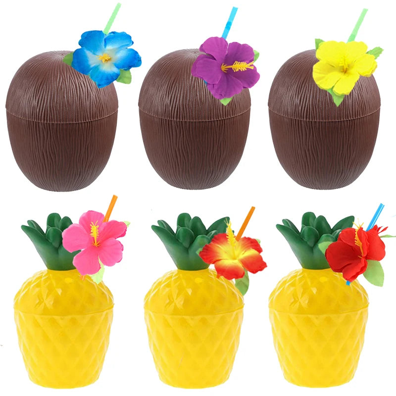 Spheregoods 6pcs Tropical Party Drink Cup Set