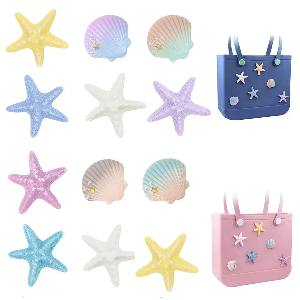 Spheregoods 6pcs Starfish & Shell Bag Charms