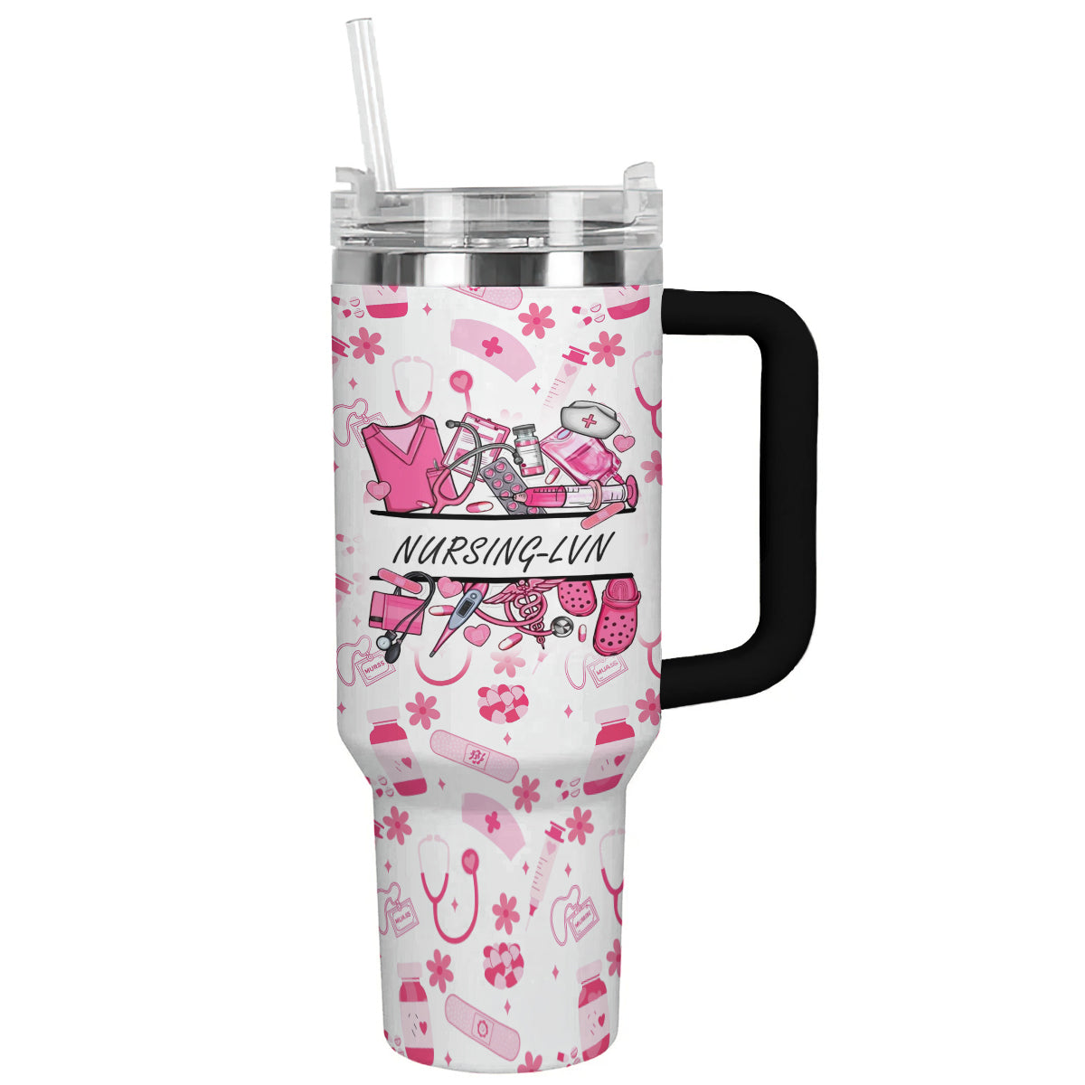 Spheregoods Personalized Tumbler Nurse Blossom