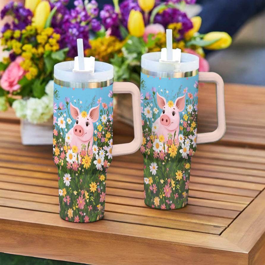 Spheregoods Tumbler Piggy Blooms
