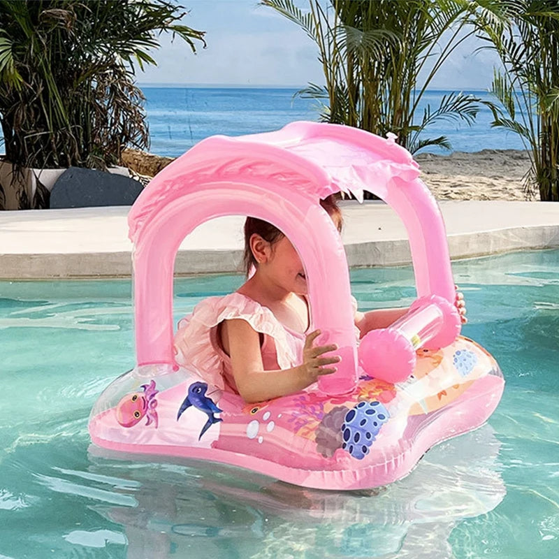 SphereGoods 1pc Baby Pool Float with Canopy – Safe & Fun Water Play