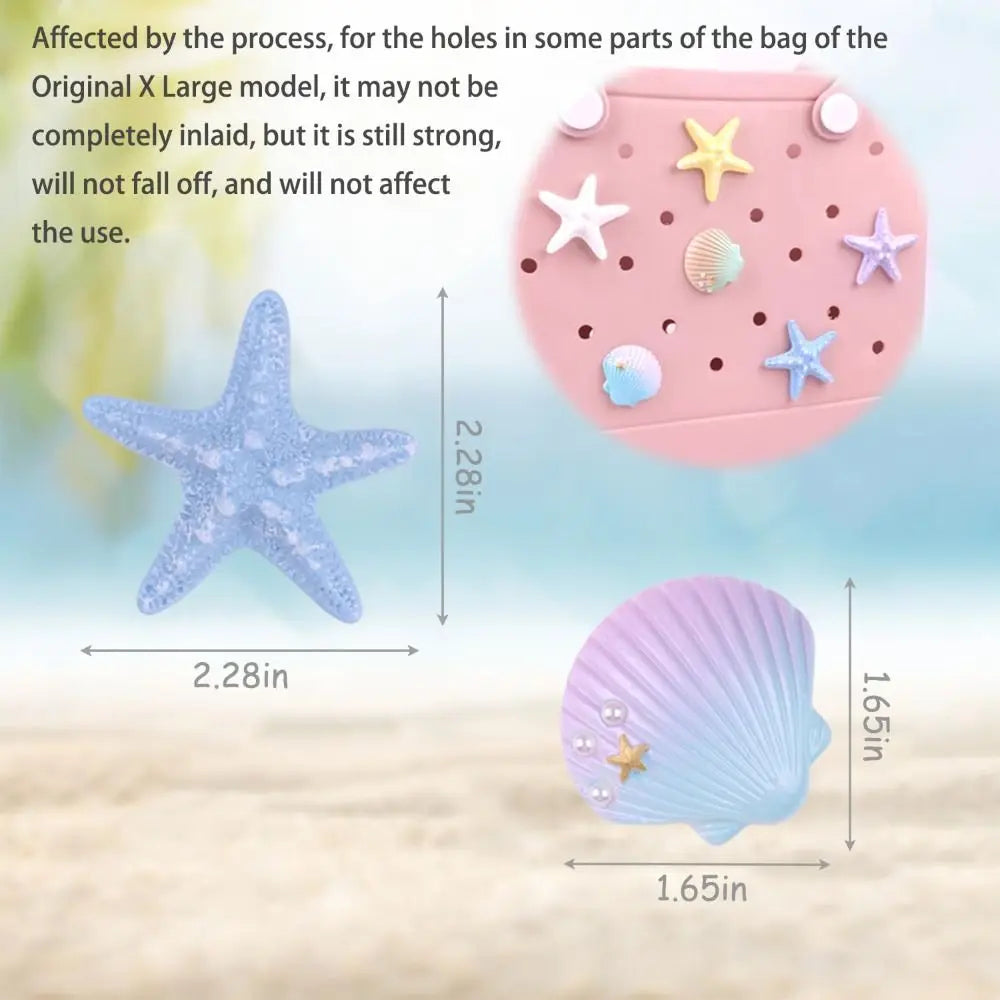 Spheregoods 6pcs Starfish & Shell Bag Charms