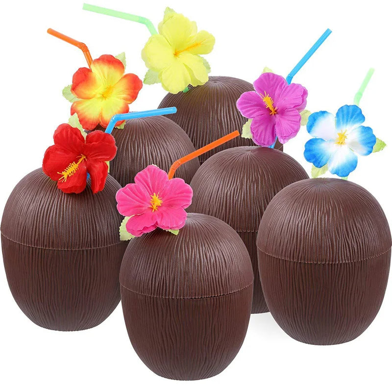 Spheregoods 6pcs Tropical Party Drink Cup Set