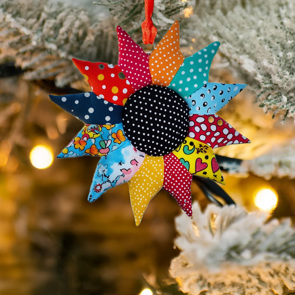 Spheregoods 2D Acrylic Ornament Golden Bloom Quilt