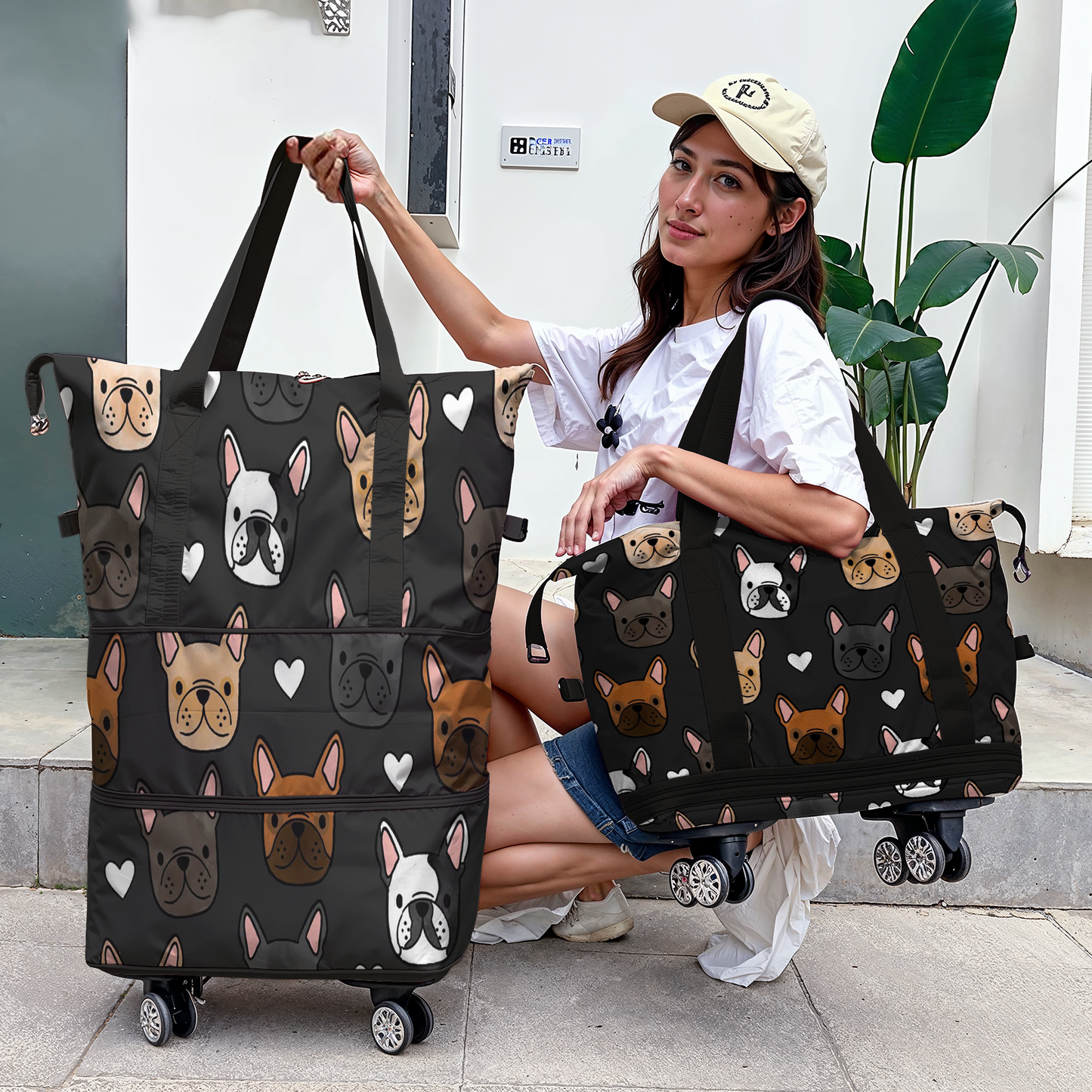 Spheregoods™Luggage Bag Bulldog Around