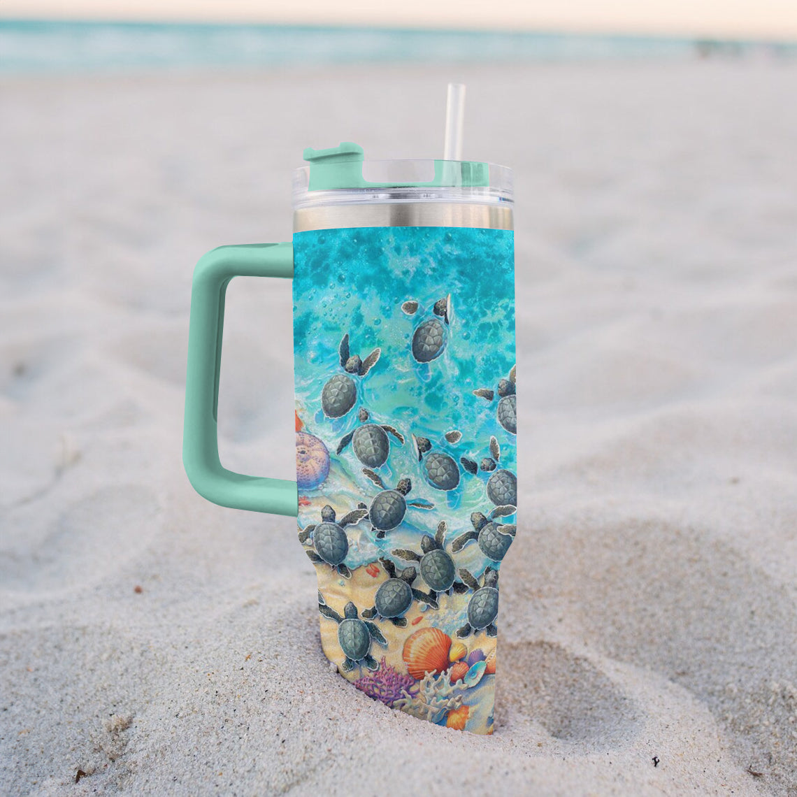 Spheregoods Tumbler Ocean Tides & Turtles