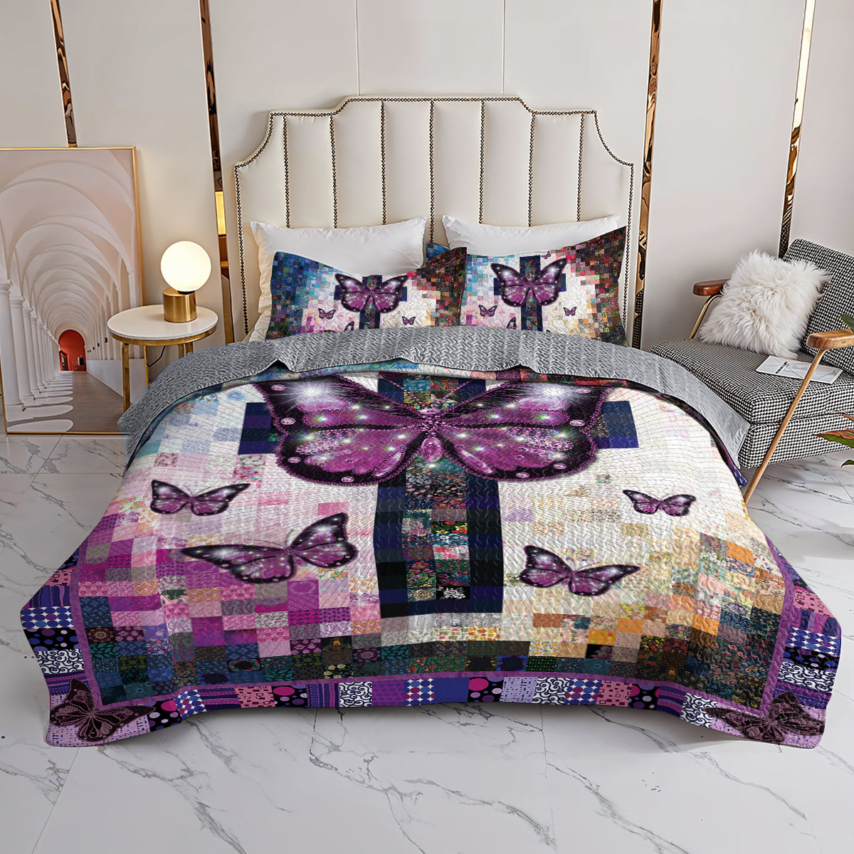 Spheregoods Quilt Bedding Set Christian Butterfly