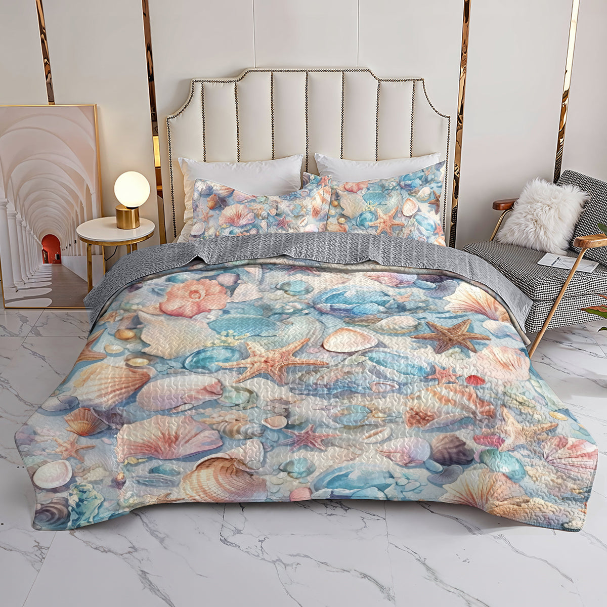 Spheregoods Quilt 3-Piece Shell Coasters