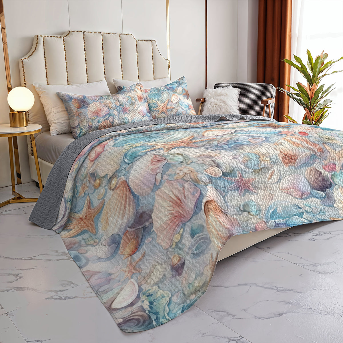 Spheregoods Quilt 3-Piece Shell Coasters