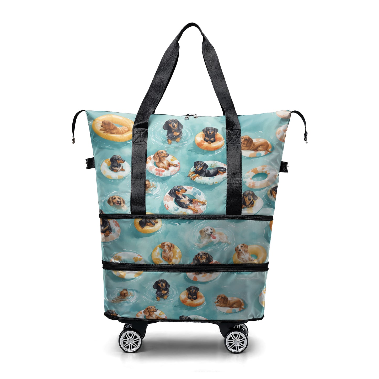 Spheregoods Luggage Bag Dachshund Pool Party