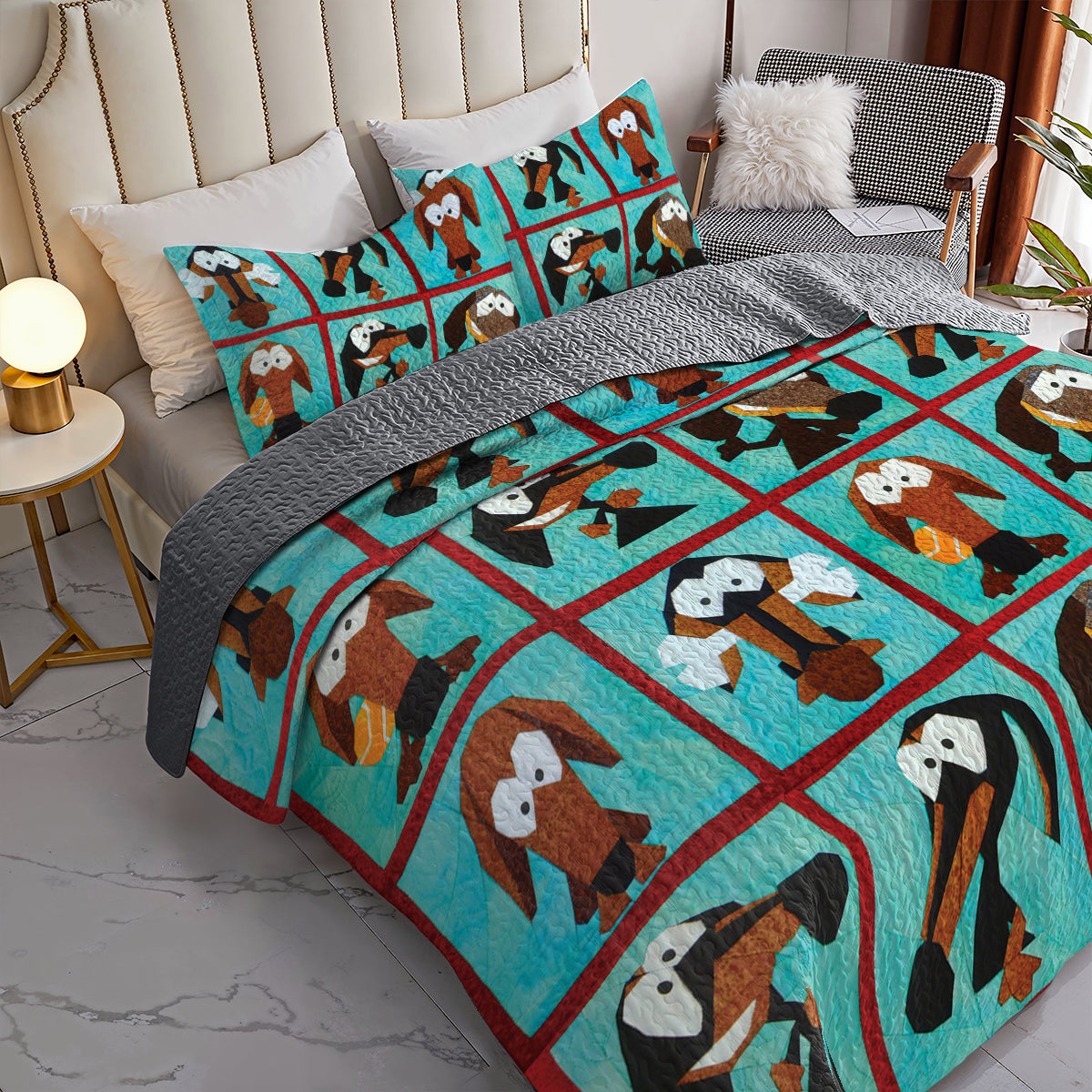 Spheregoods All Season Quilt 3-Piece Set Dachshund