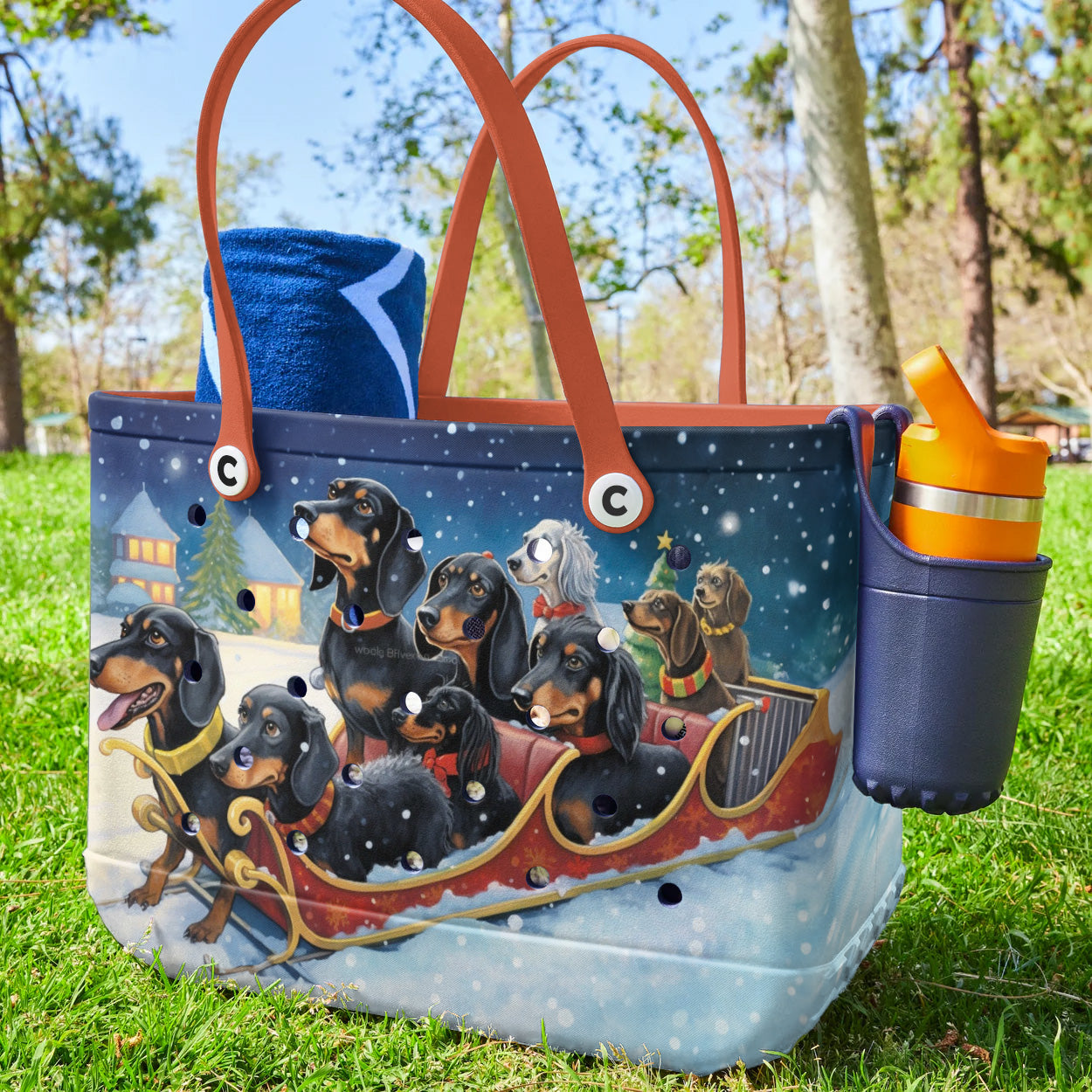 Spheregoods Cee™ Bag Dachshunds on Christmas Duty