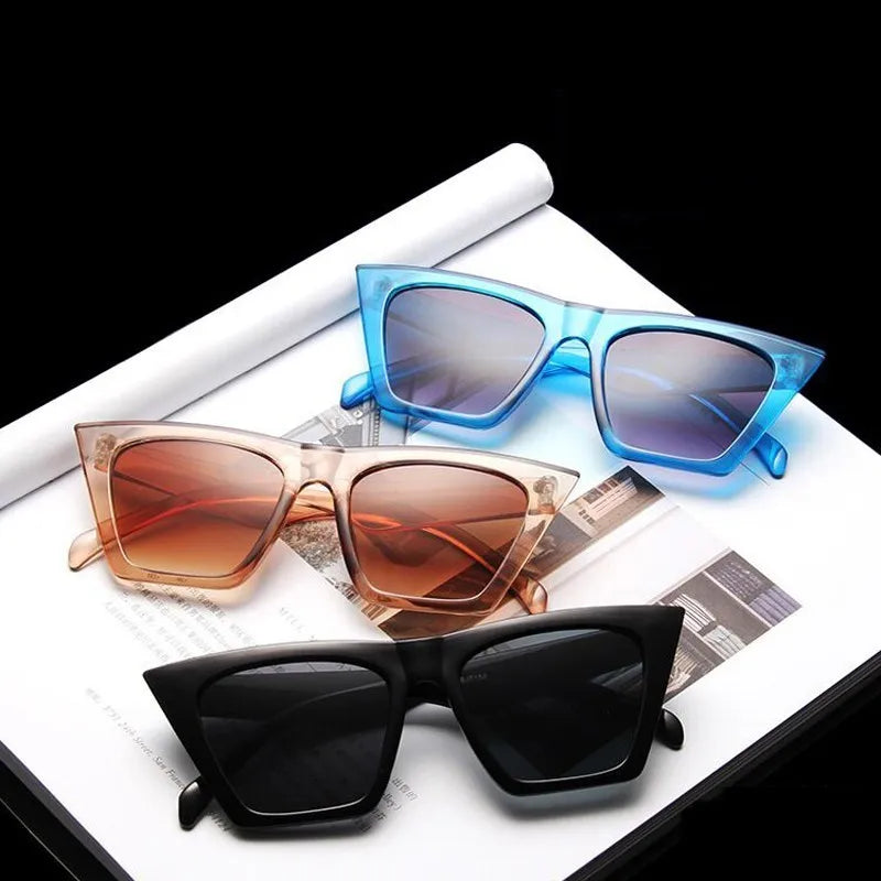 Luxury Designer Square Sunglasses – Vintage Cat Eye Shades for Women & Men