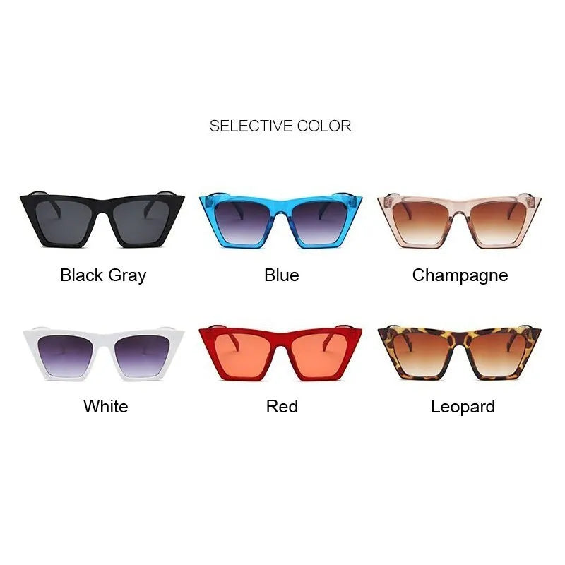 Luxury Designer Square Sunglasses – Vintage Cat Eye Shades for Women & Men
