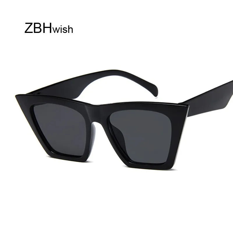 Luxury Designer Square Sunglasses – Vintage Cat Eye Shades for Women & Men