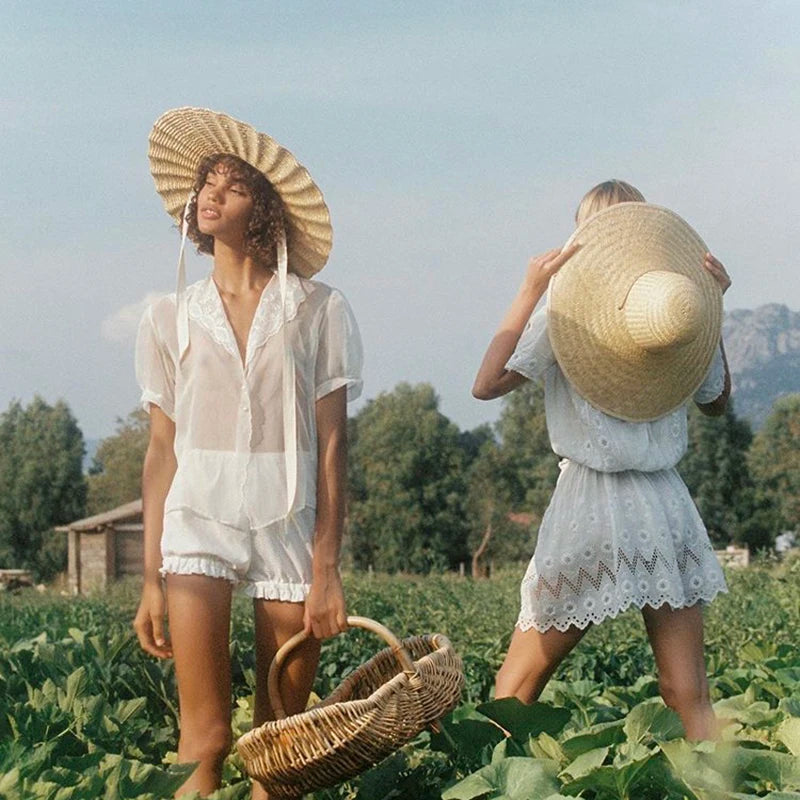 SphereGoods Raffia Wide Brim Hat