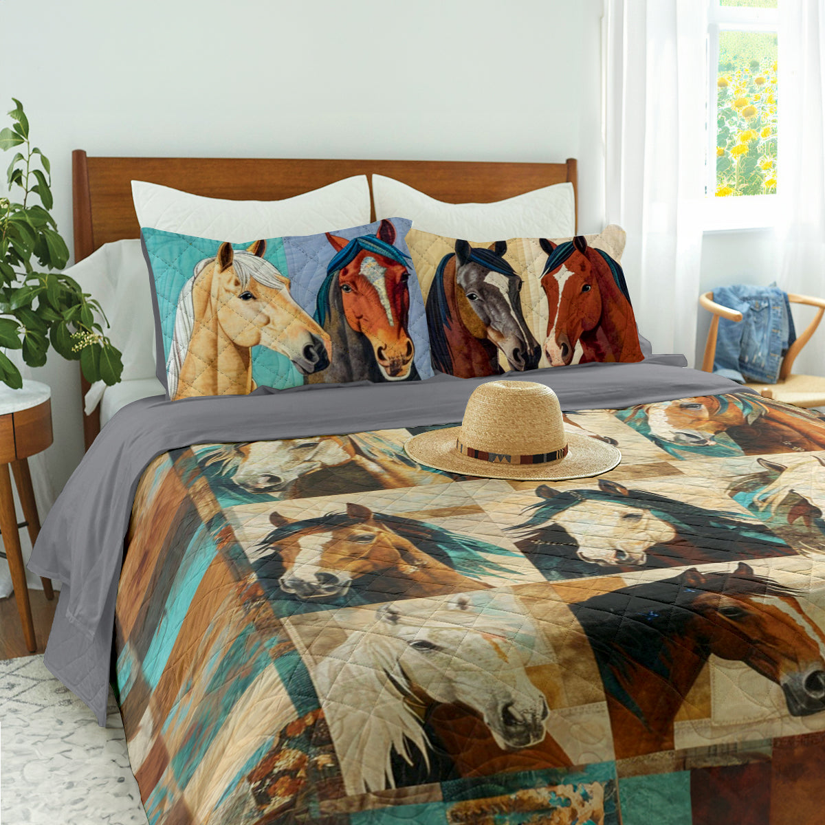 Spheregoods Quilt 3-Piece Set Horse