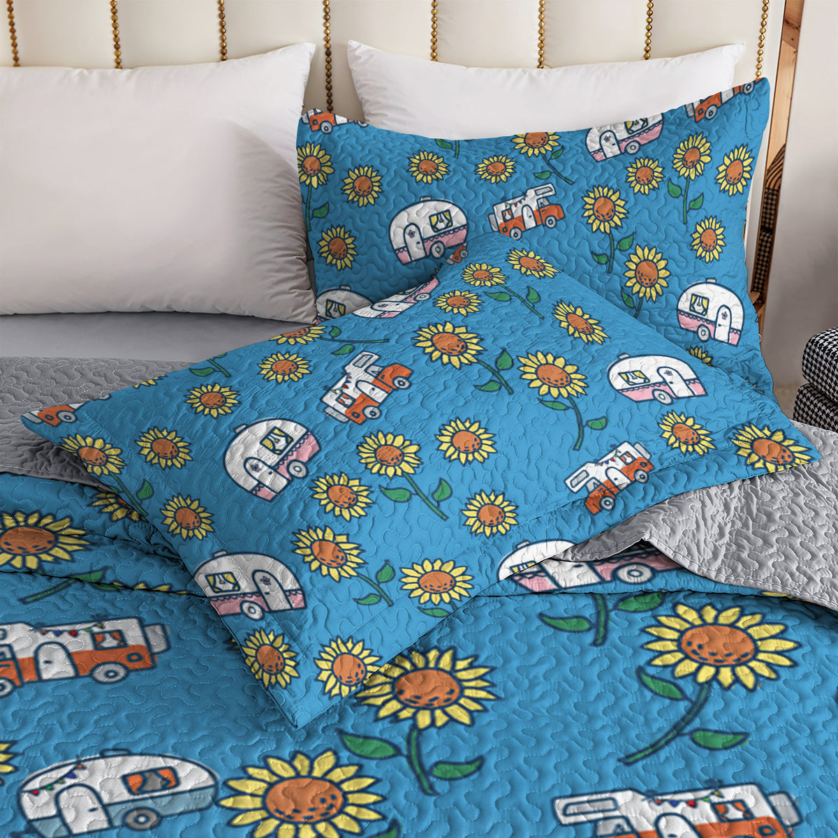 Spheregoods All Season Quilt 3-Piece Set Life is good with camping