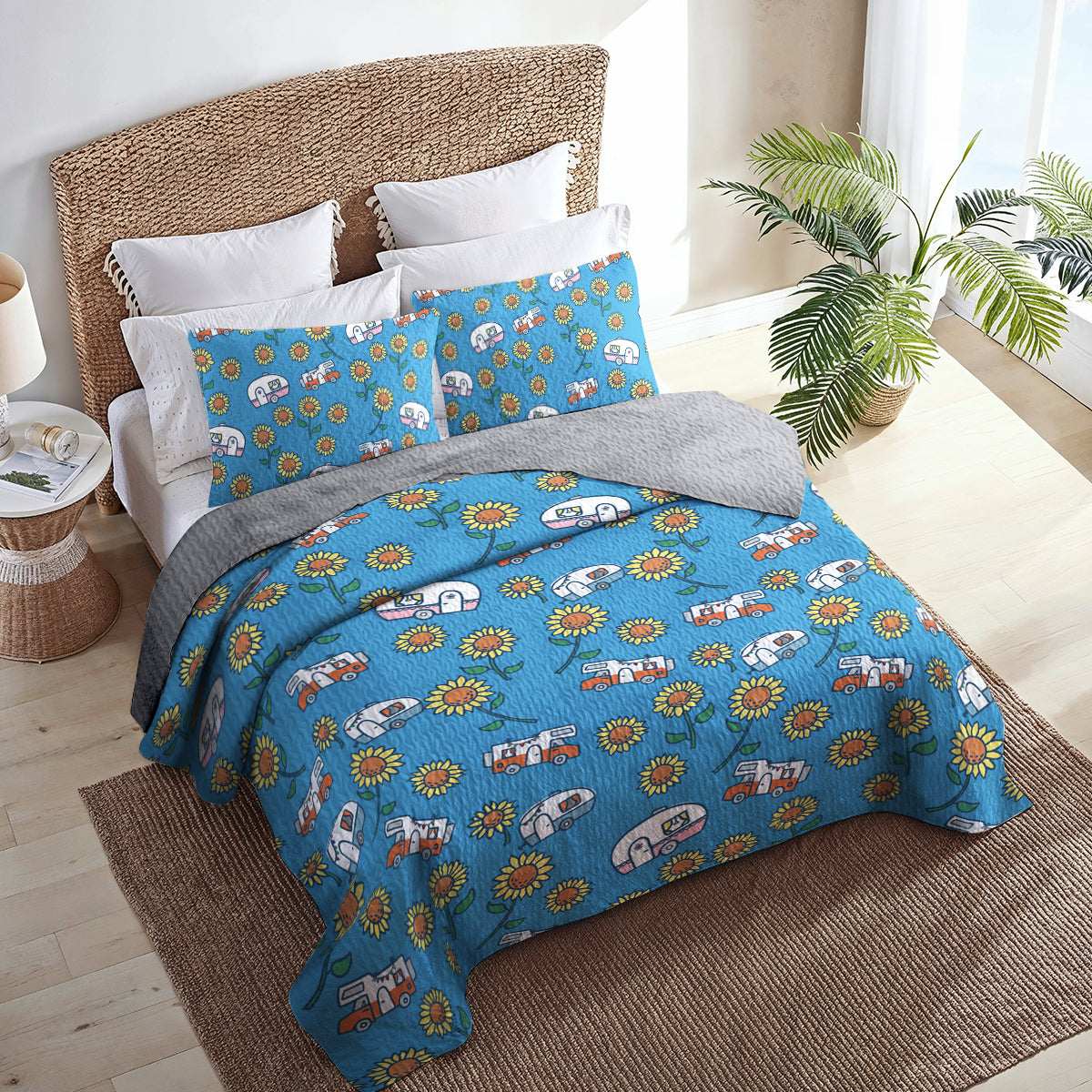 Spheregoods All Season Quilt 3-Piece Set Life is good with camping