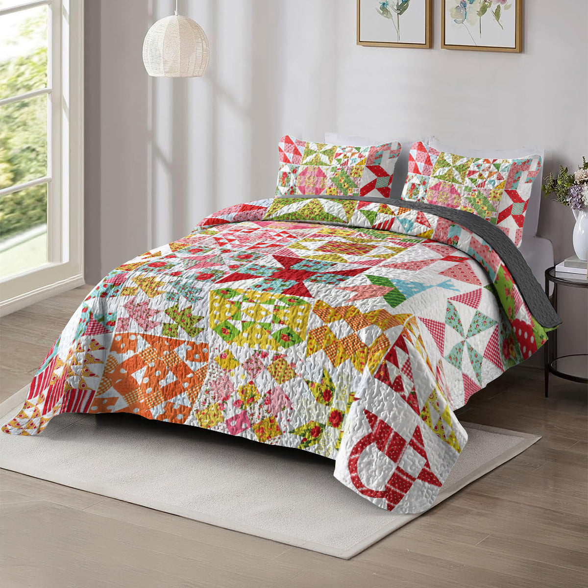 Spheregoods All Season Quilt 3-Piece Set Love you to the moon and back