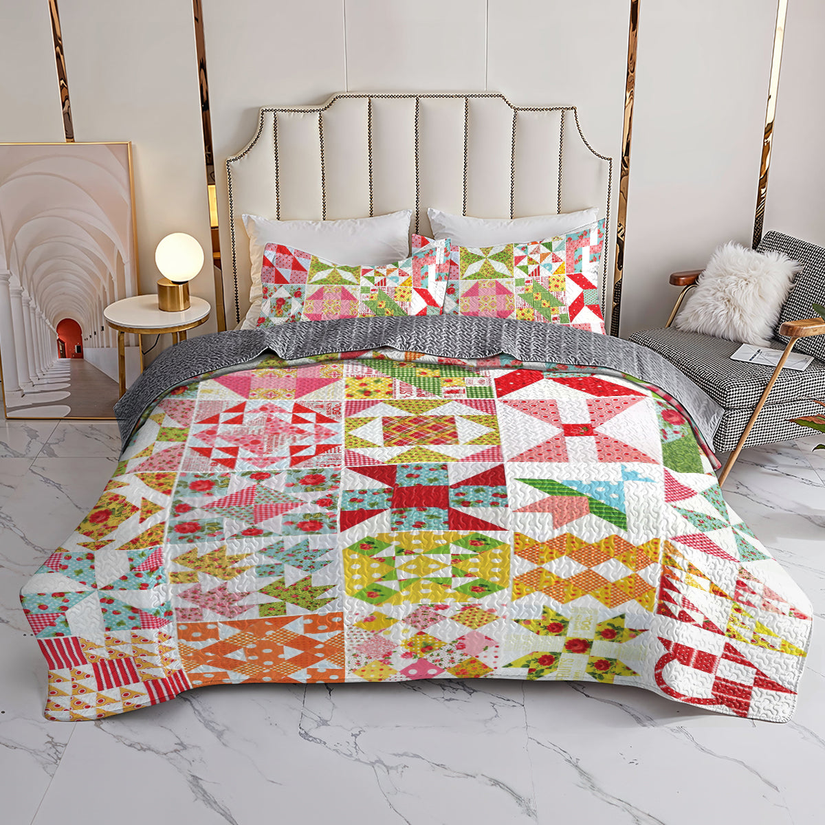 Spheregoods All Season Quilt 3-Piece Set Love you to the moon and back