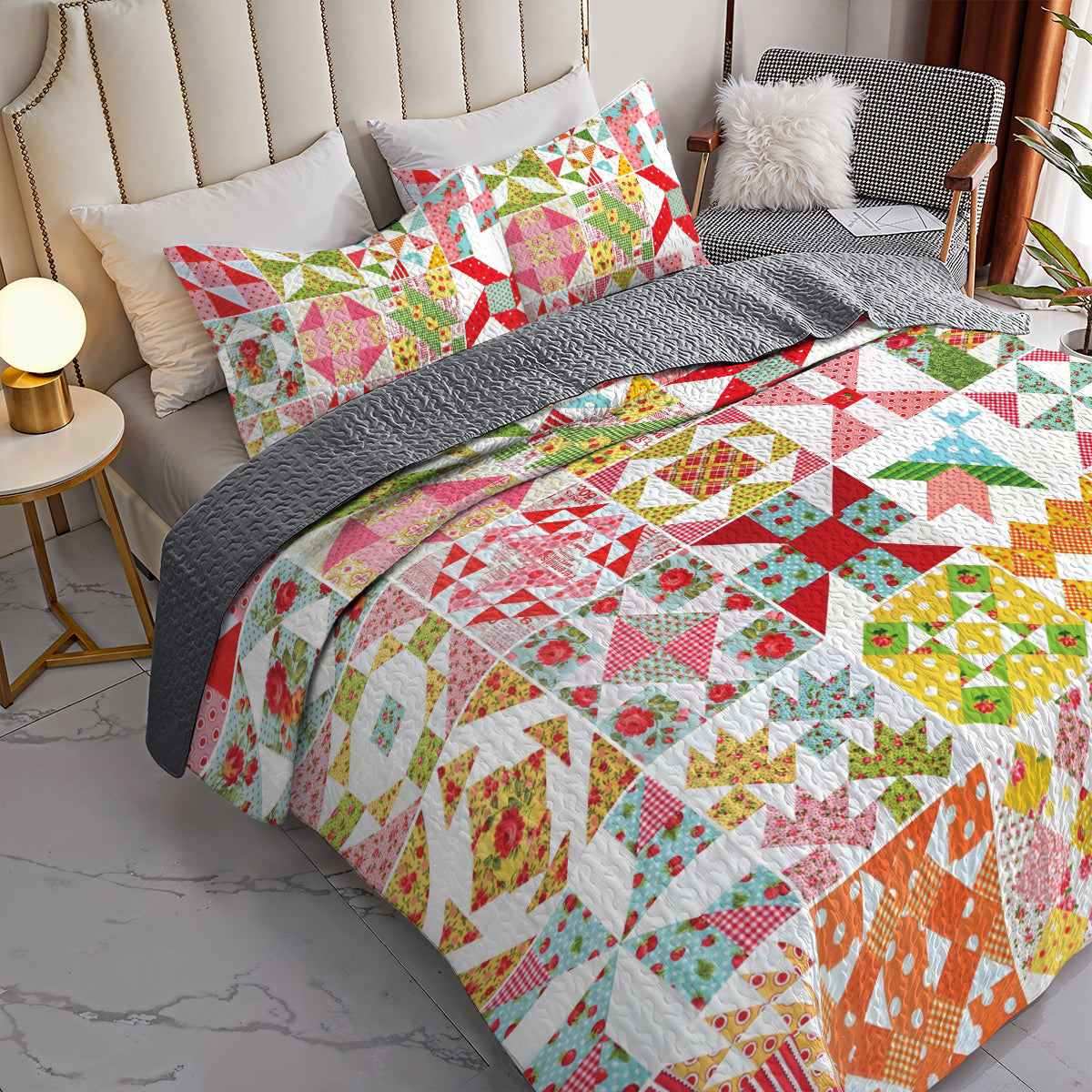 Spheregoods All Season Quilt 3-Piece Set Love you to the moon and back