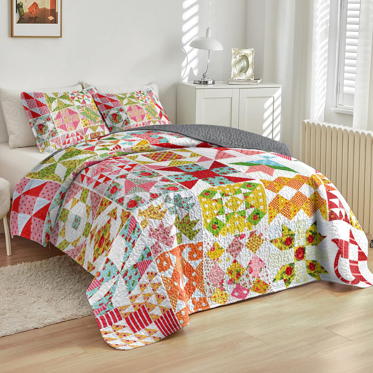 Spheregoods All Season Quilt 3-Piece Set Love you to the moon and back