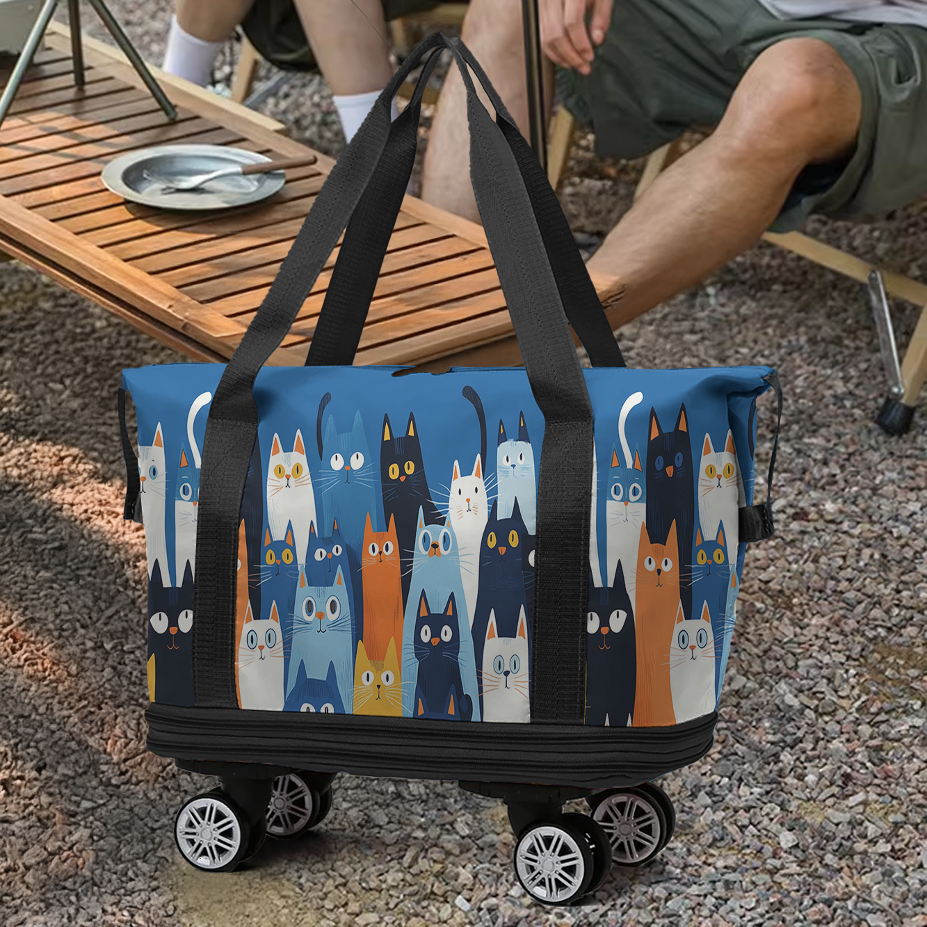 Spheregoods Luggage Bag Cat Crowd