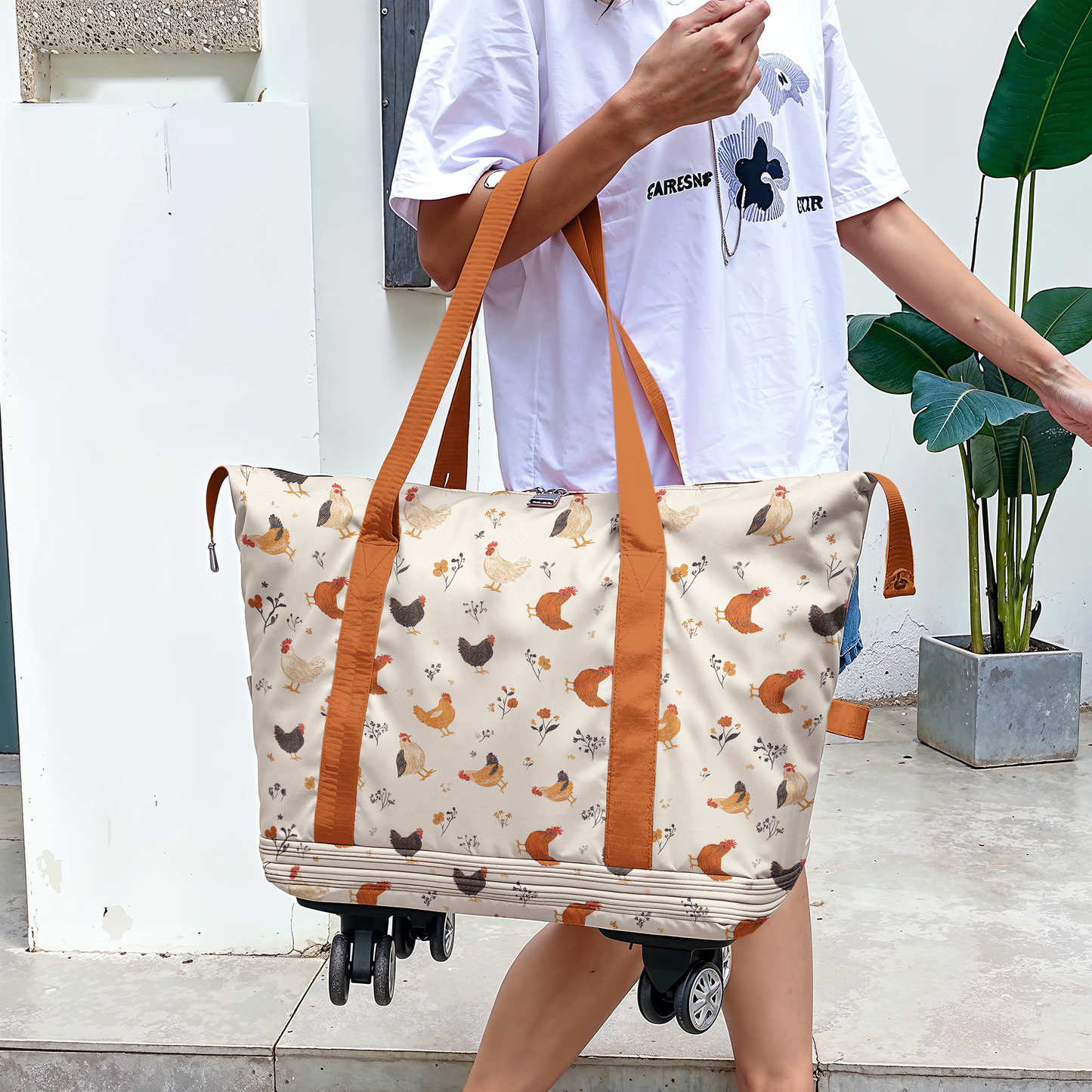 Spheregoods Luggage Bag Rustic Chicken