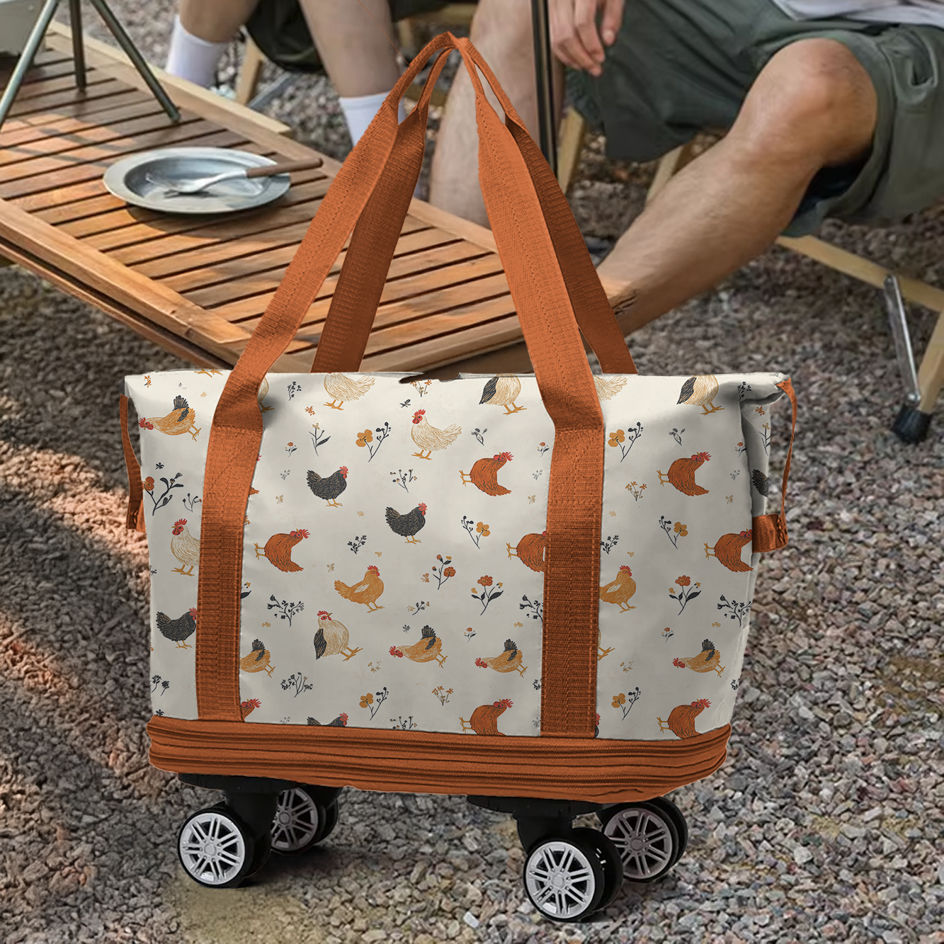 Spheregoods Luggage Bag Rustic Chicken