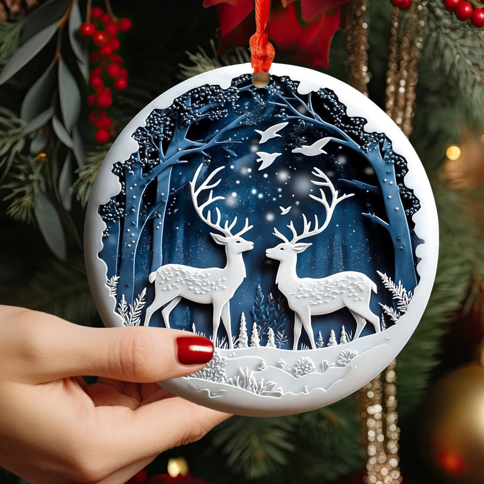 Spheregoods 2D Acrylic Ornament Snowy Forest