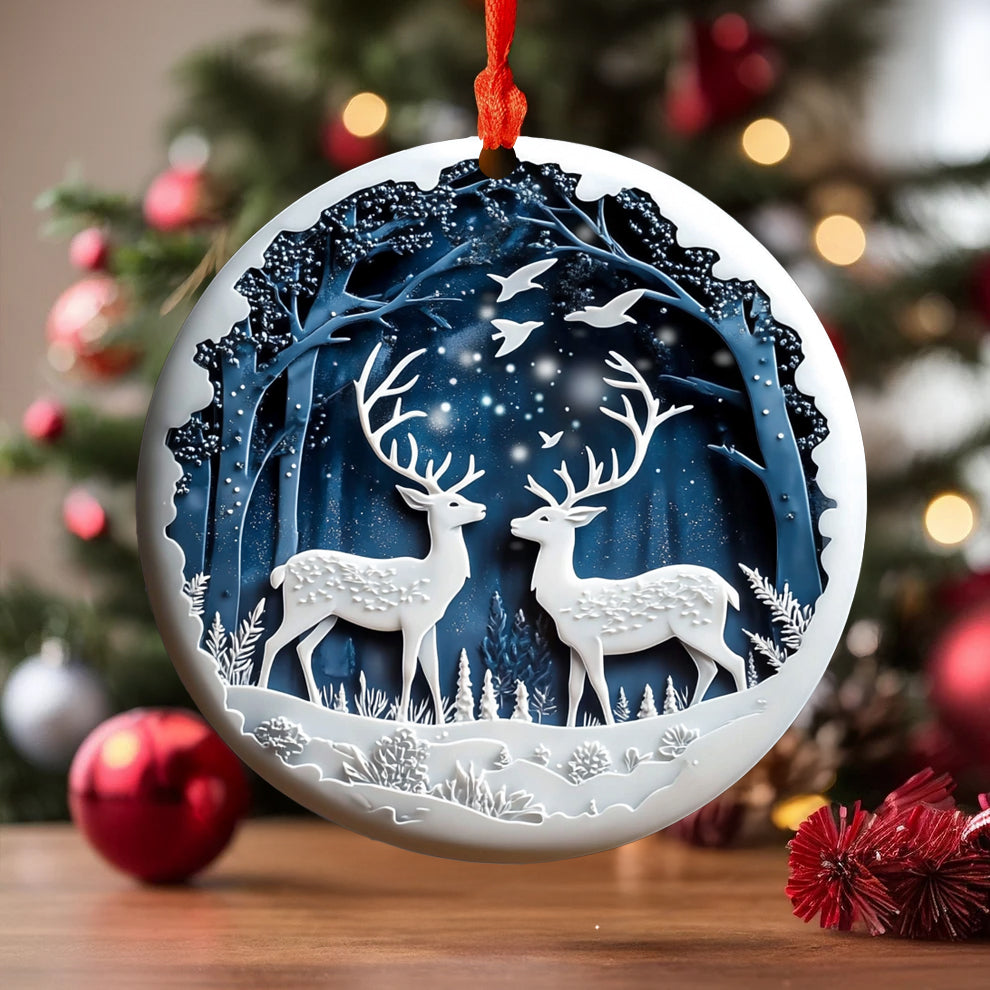 Spheregoods 2D Acrylic Ornament Snowy Forest