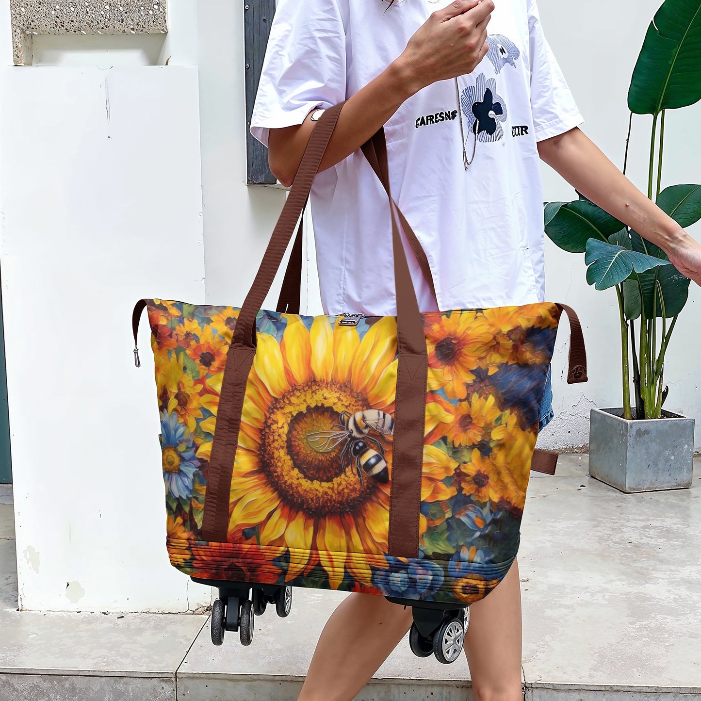 Spheregoods™ Luggage Bag Sunflower Bee Delight
