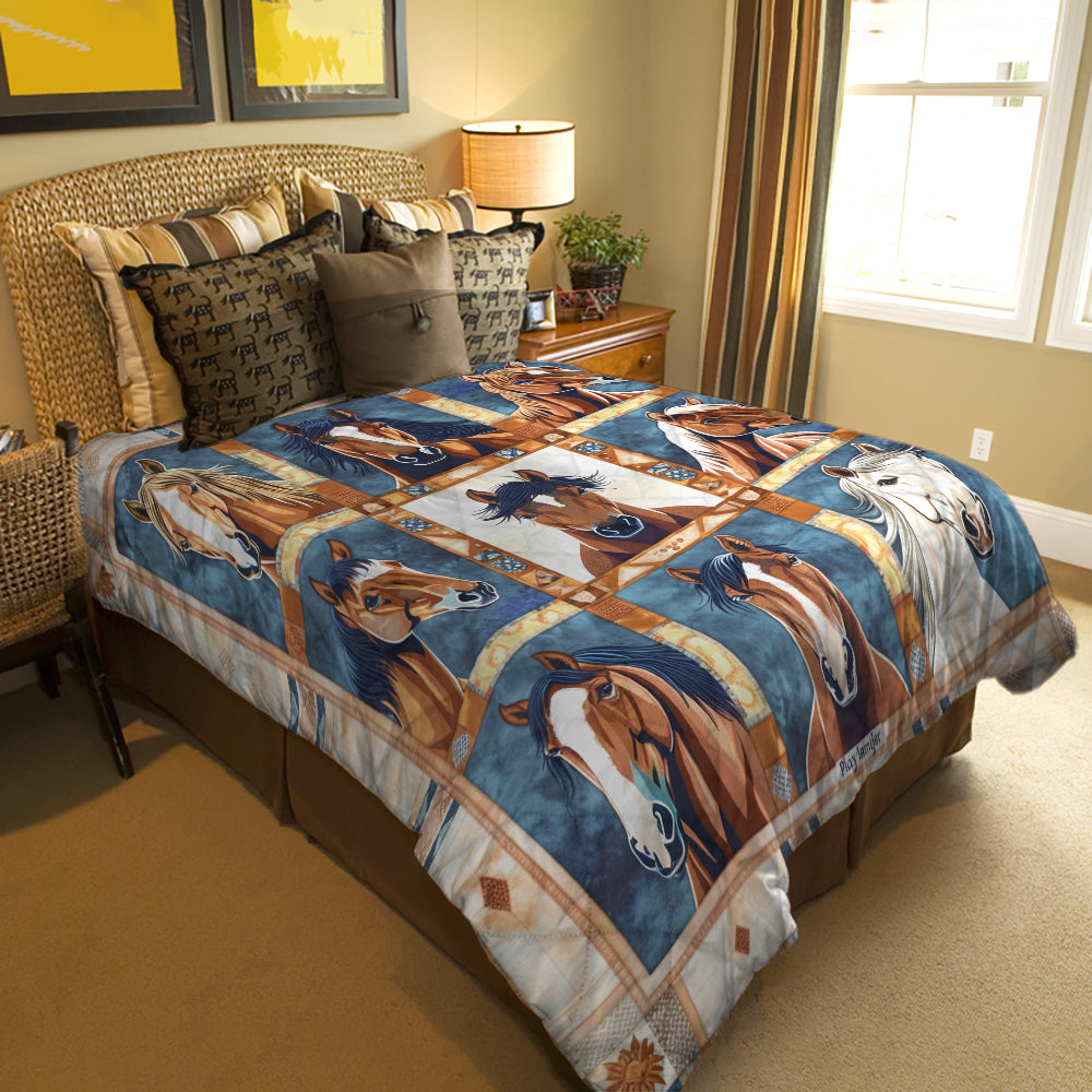Spheregoods Quilt 3-Piece Set Native Horse
