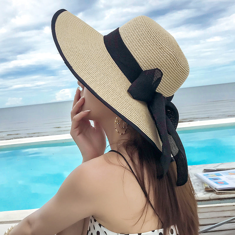 Beach Women's Summer UV Protection Sunshade Big Brimmed Straw Hat
