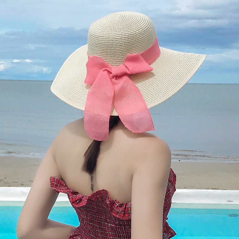 Beach Women's Summer UV Protection Sunshade Big Brimmed Straw Hat