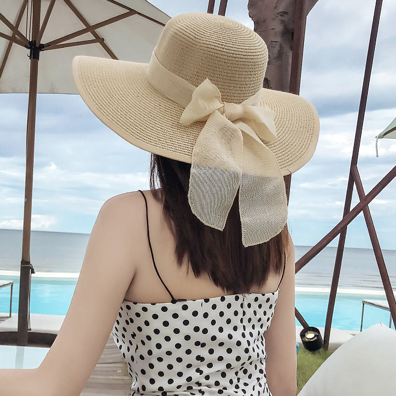 Beach Women's Summer UV Protection Sunshade Big Brimmed Straw Hat
