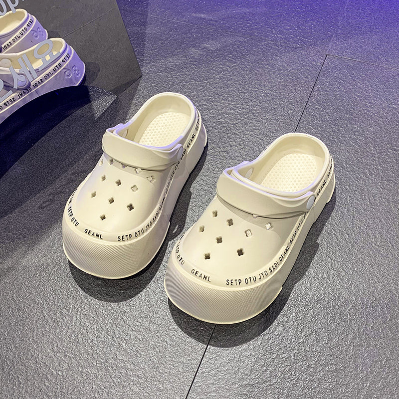 Cartoon Home Two-Way Wear Thick Sole Non Slip Slippers Rhinestone