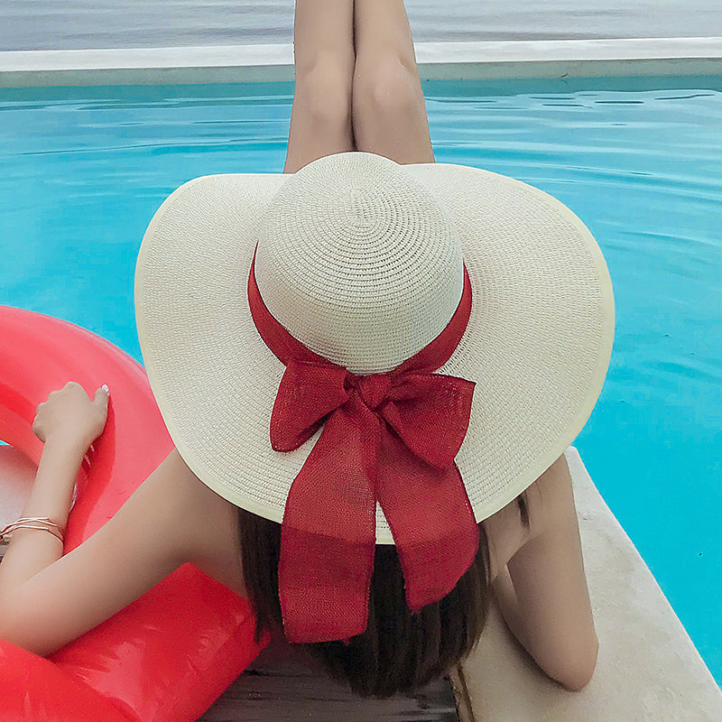 Beach Women's Summer UV Protection Sunshade Big Brimmed Straw Hat