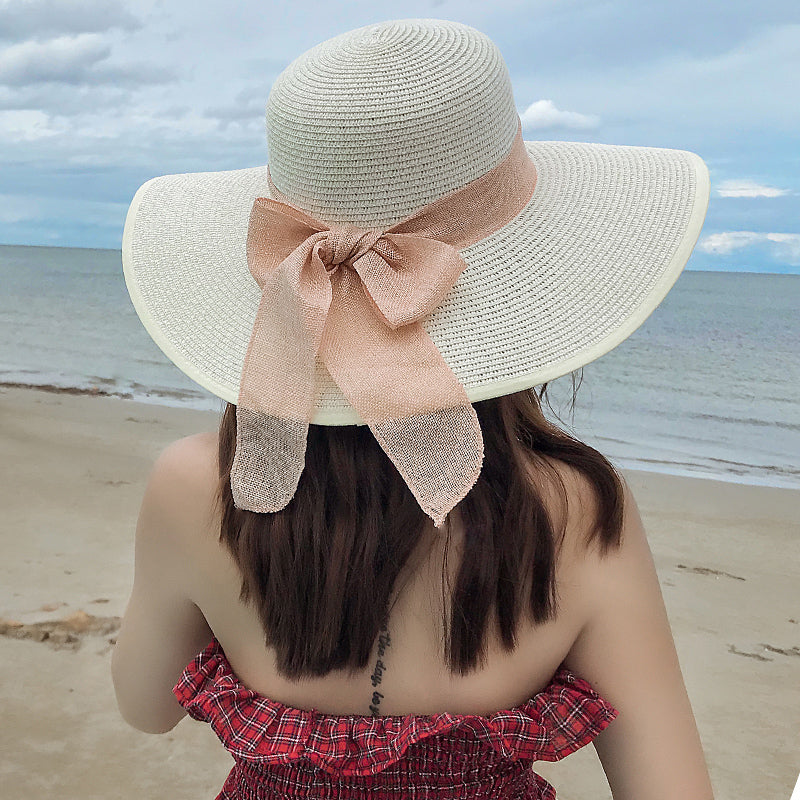 Beach Women's Summer UV Protection Sunshade Big Brimmed Straw Hat