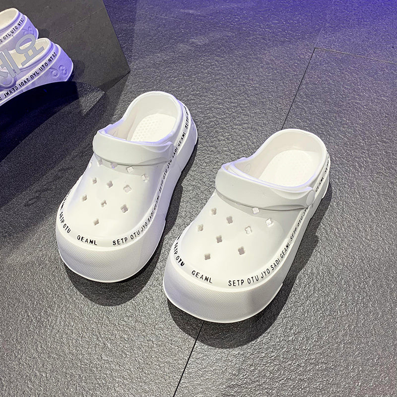 Cartoon Home Two-Way Wear Thick Sole Non Slip Slippers Rhinestone