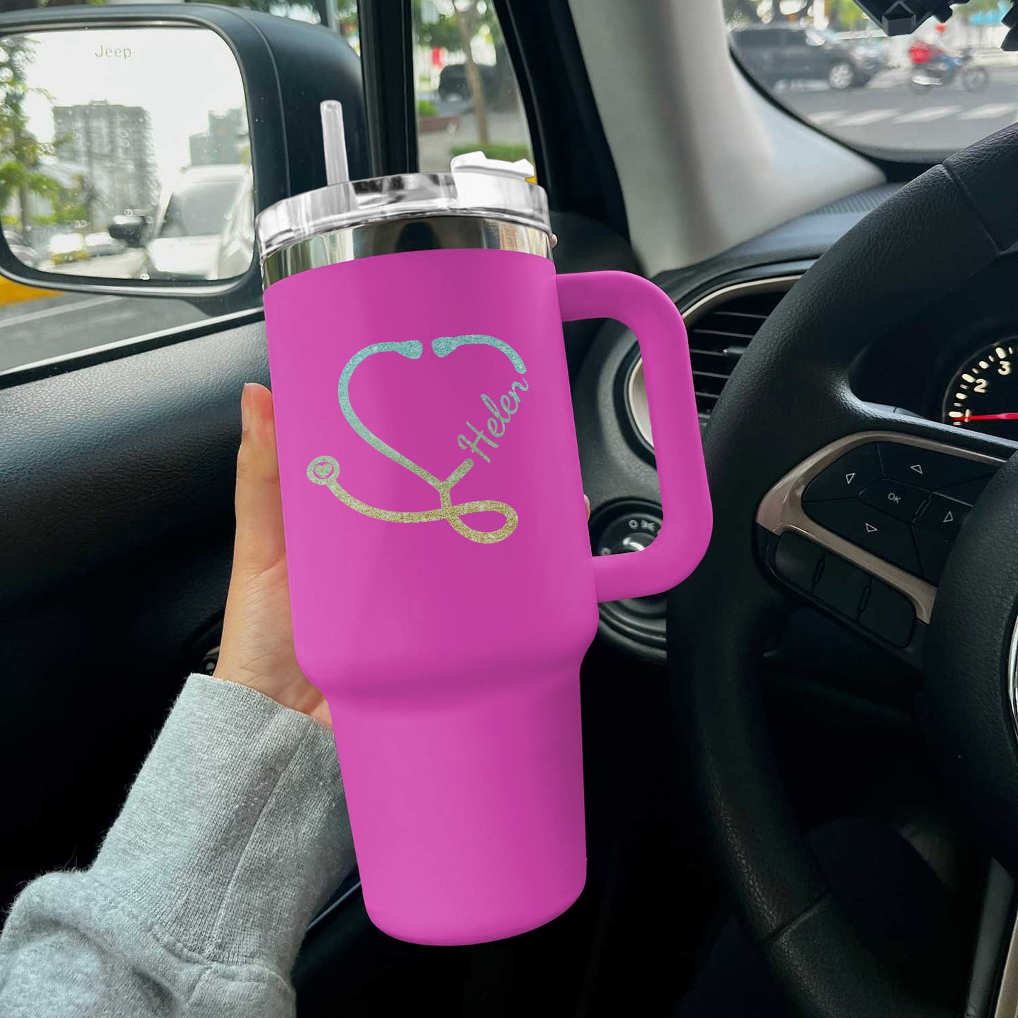 Spheregoods Personalized Tumbler Stethoscope Heart