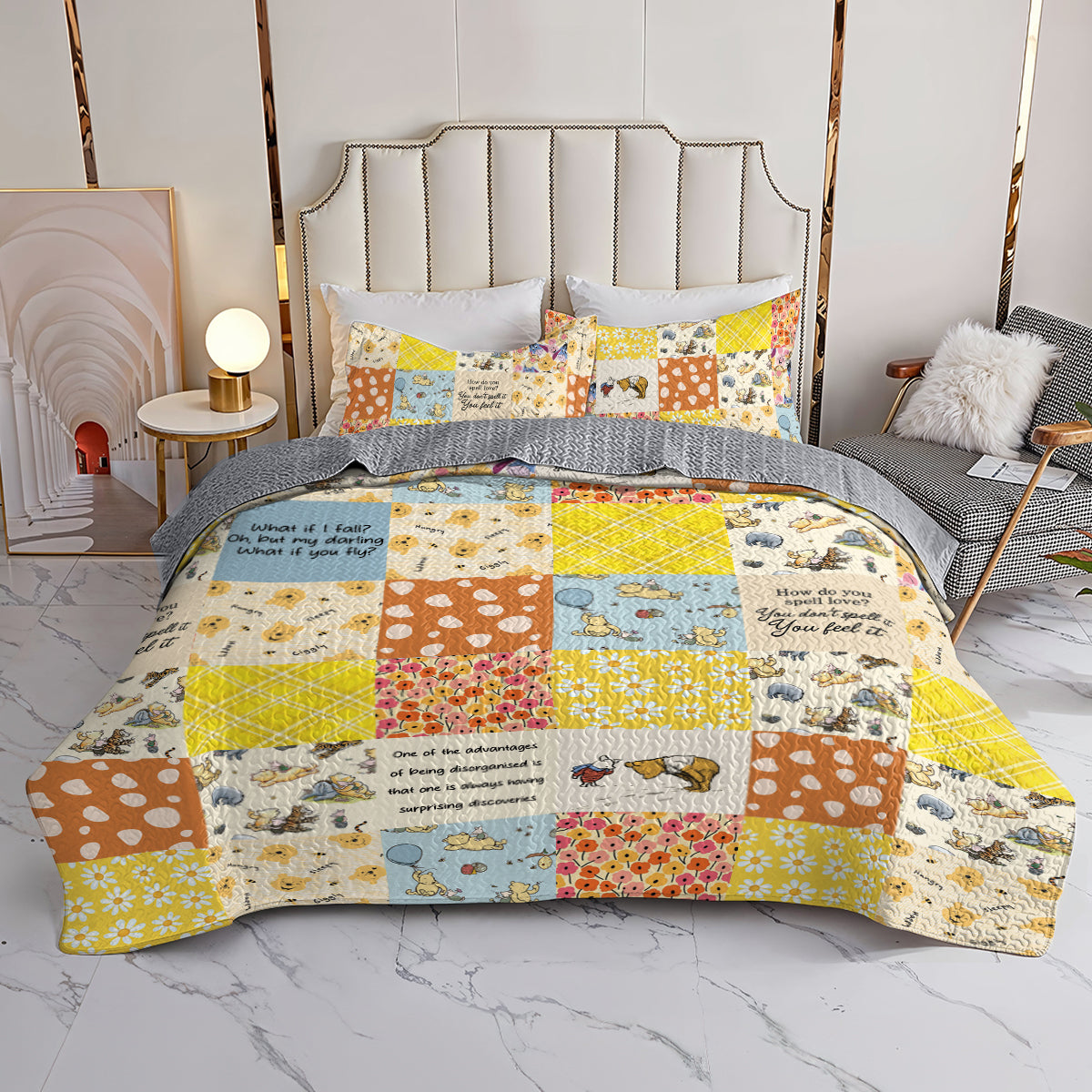 Spheregoods All Season Quilt 3-Piece Set Pooh