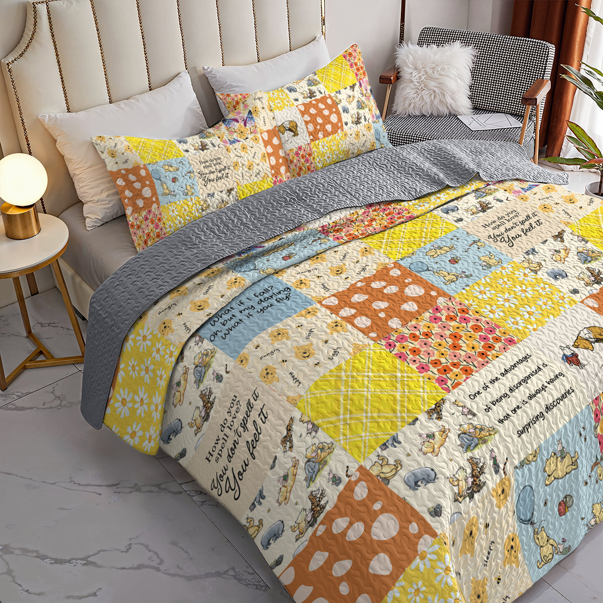 Spheregoods All Season Quilt 3-Piece Set Pooh
