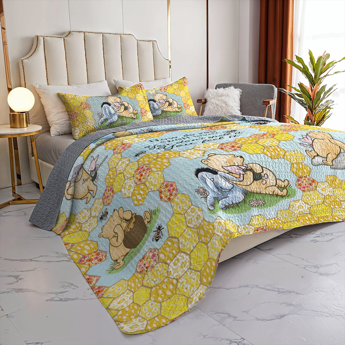 Spheregoods All Season Quilt 3-Piece Set Pooh the Love