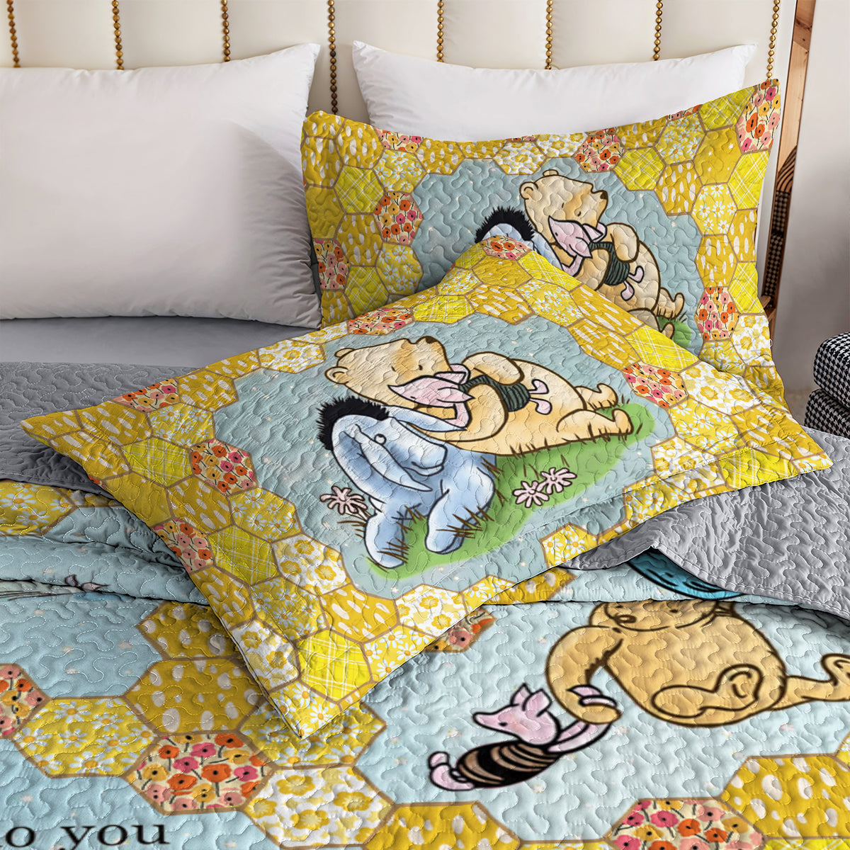 Spheregoods All Season Quilt 3-Piece Set Pooh the Love