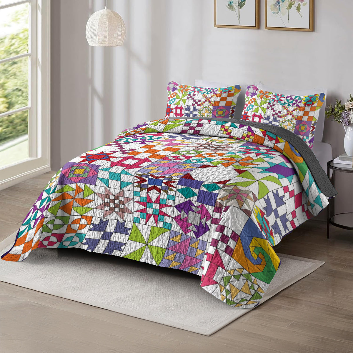 Spheregoods All Season Quilt 3-Piece Set Quilt Blocks